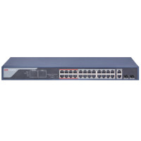 24-портовый неуправляемый POE коммутатор Hikvision DS-3E0326P-E(B)