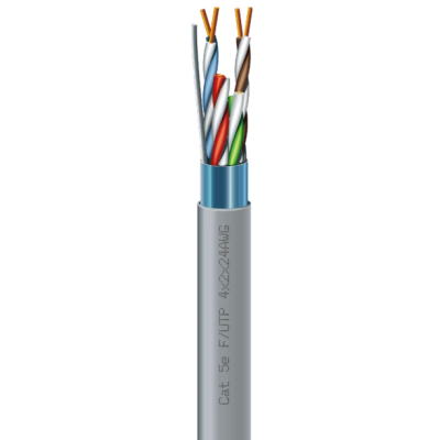 Кабель витая пара ЗЗЦМ (FTP медь внут) Cat. 5e F/UTP 4х2х24 AWG (7091000) бухта 305м.