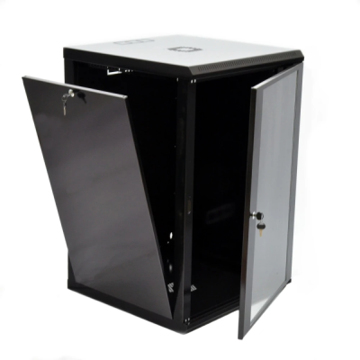Шафа 19"18U, 600x600x907мм (Ш*Г*В), економ, акрилове скло, чорна UA-MGSWL186B