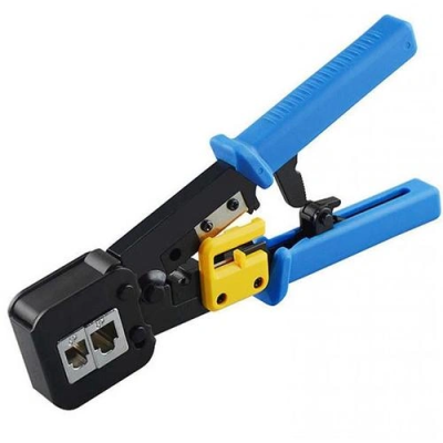 Инструмент с храповиком для обжимки RJ-45 (8P8C) и RJ-12/11 (6P6C), 4P/6P/8P Merlion EZ-RJ45 (14239)