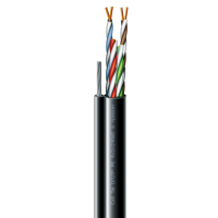 Кабель кручена пара ЗЗКМ (UTP мідь вуличний з тросом) Cat. 5e U/UTP РЕ steel cord 4x2x24 AWG (k) трос (70910181) бухта 305м