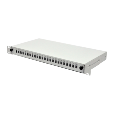 24 порта SC-Simpl./LC-Dupl./E2000, пустая, кабельные вводы для 2xPG13.5 и 2xPG11, 1U, чер Патч-панель