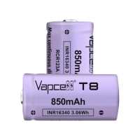 Аккумулятор Vapcell T8 INR16340 (CR123A) 850 mah 3A, Li-ion