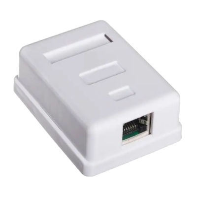 Розетка 1 порт экранированная RJ45 STP белая Hypernet MB-STP1
