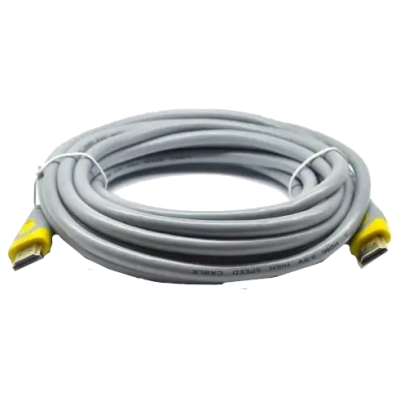 Кабель HDMI-HDMI, круглий Grey, коннектор Grey / Yellow Merlion V-Link High Speed 20m, v2,0, OD-8.2mm