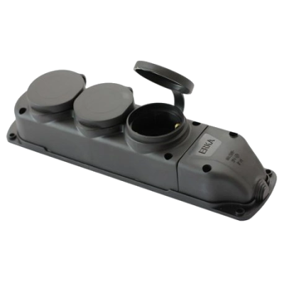 Колодка тройная с заглушкой 3*16 (каучук) ERKA 6003