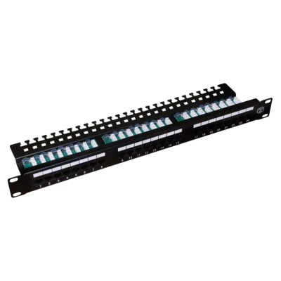 Патч-панель 24 порта 19" с менеджментом кабеля Hypernet PP-UTP24-WMR