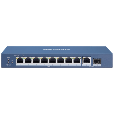 8-портовый гигабитный неуправляемый POE коммутатор DS-3E0510P-E