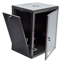 Шкаф акриловое стекло, черный 15U 600х500
