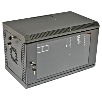Шкаф акриловое стекло, черный 6U, 600х350х373 мм