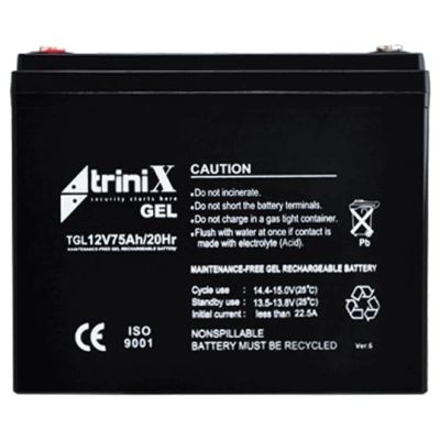Аккумулятор гелевый 12В 75А•ч Trinix TGL12V75Ah/20Hr