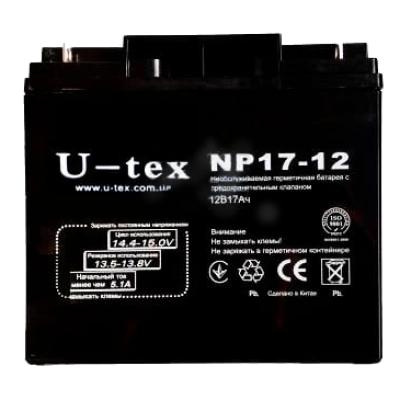 Аккумулятор U-tex 12В / 17 A