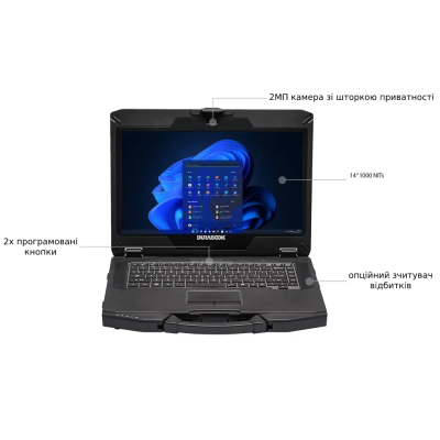 Ноутбук Durabook S14I 14FHD AG/Intel i3-1115G4/4/128F/int/W10P