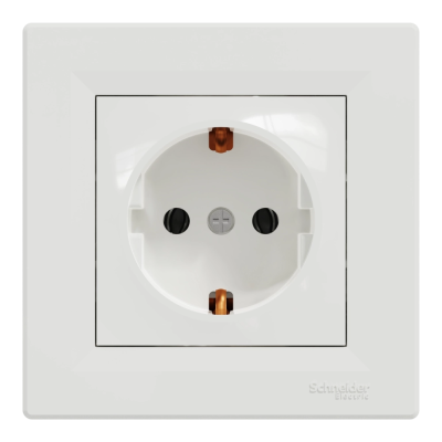 Розетка одинарная с заземлением Schneider Electric ASFORA EPH2900121