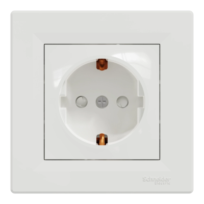 Розетка одинарная с заземлением и шторкой Schneider Electric ASFORA EPH2900221