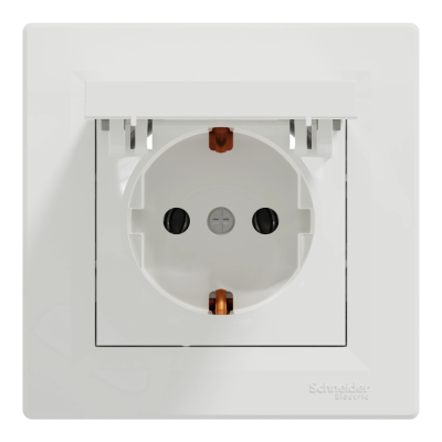 Розетка одинарная с заземлением и крышкой Schneider Electric ASFORA EPH3100121