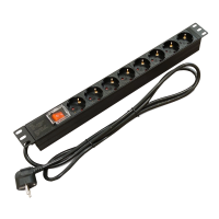 Блок 19" на 8 роз. нем. станд., 16А, 1U, с выключателем, шнур 1.8м Kingda