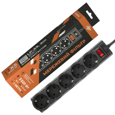 Удлинитель сетевой (фильтр) PREMIUM LP-X5-2 Black