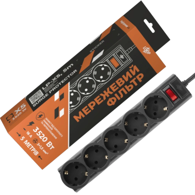 Удлинитель сетевой (фильтр) PREMIUM LP-X5-5 Black