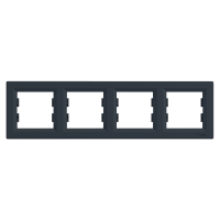 Рамка 4 поста антрацит горизонтальная Schneider Electric EPH5800471 Asfora