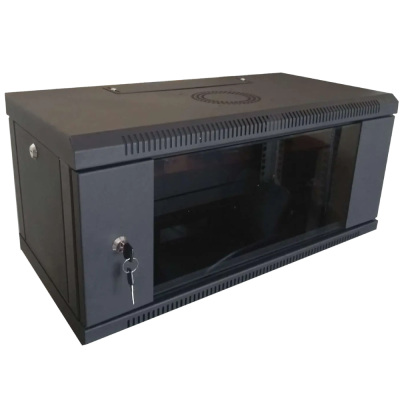 Шкаф коммутационный настенный 6U 600x350 разборный черный Hypernet WMNC-35-6U-FLAT-BLACK