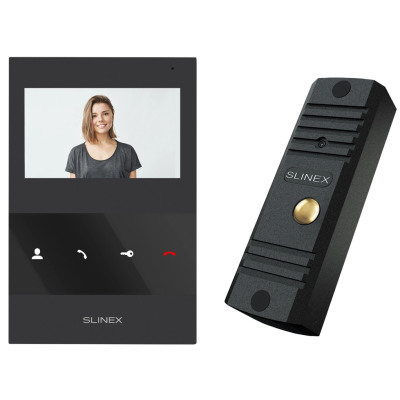 Комплект видеодомофона Slinex ML-16HD(Black)+SQ-04M(Black)
