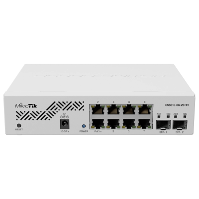 Коммутатор 8 портов управляемый MikroTik CSS610-8G-2S+IN