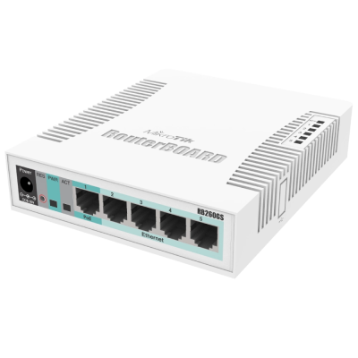 Коммутатор 5 портов управляемый MikroTik RB260GS (CSS106-5G-1S)
