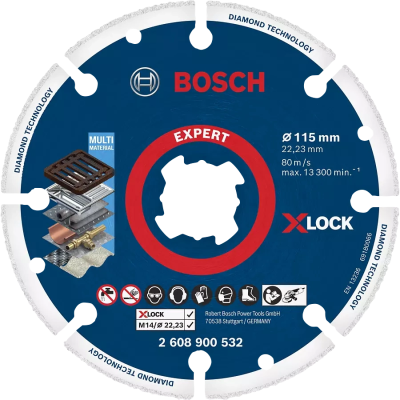 Отрезной круг по металлу Bosch EXPERT Diamond Metal Wheel X-LOCK, 115 x 22,23 мм