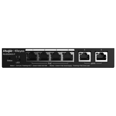 Коммутатор 4 порта управляемый Ruijie Reyee RG-ES206GC-P PoE
