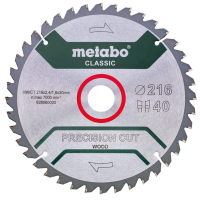 Пильный диск 216x30, Z40 WZ 5°neg. Metabo "precision cut wood - classic" (628060000)