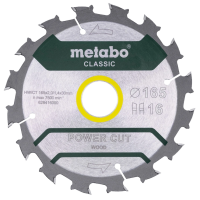 Пильный диск 165x30, Z16 WZ 5° /B Metabo "power cut wood - professional" (628416000)