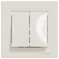 Выключатель двухклавишный самозажимной Schneider Electric Asfora EPH0300123