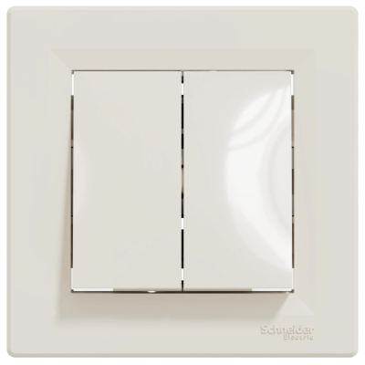 Выключатель двухклавишный самозажимной Schneider Electric Asfora EPH0300123