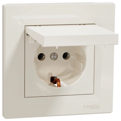 Розетка с крышкой, с заземлением Schneider Electric Asfora EPH3100123