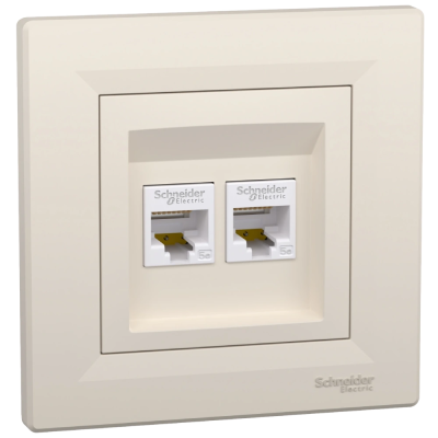 РОЗЕТКА КОМПЬЮТЕРНАЯ RJ45 UTP КАТ. 5Е ДВОЙНА Schneider Electric Asfora EPH4400123