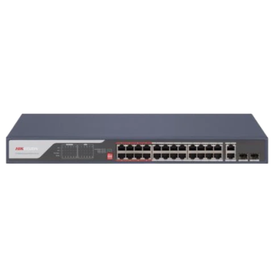 Коммутатор 24 порта неуправляемый Hikvision DS-3E0326P-E(C) PoE