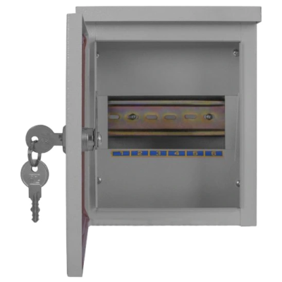 Шкаф металлический, под 6мод., герметичный IP54, навесной, с замком E.NEXT e.mbox.stand.n.06.z