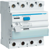 Дифференциальное реле 4P, 6kA, 63A,30mA, A Hager CDA463D