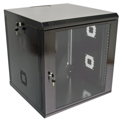 Шкаф акриловое стекло, черный 19"12U, 600х500х640 мм