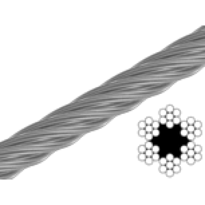 Трос 3 мм 6х7+1FC цб бухта 200м