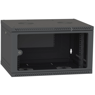 Шкаф телекоммуникационный двери стекло (черный) IPCOM 6U 600x600