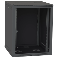 Шафа телекомунікаційна двері скло (чорна) IPCOM 15U 600x600