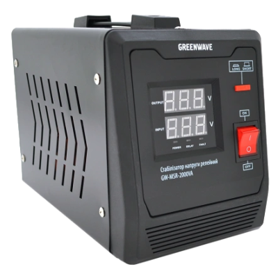 Стабилизатор напряжения релейный 1xShuko, DC140-260V, AC220±8%, BOX Green Wave Mauser 2000VA (1400Вт)