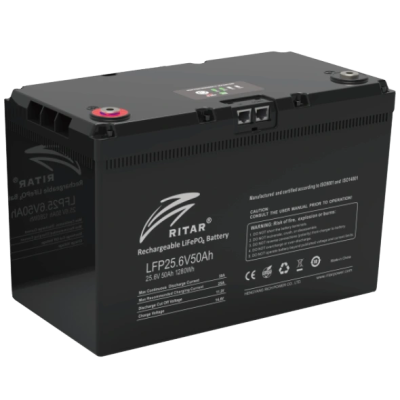 Батарея с системой подогрева и bluetooth Ritar LFP25.6V50AH G3