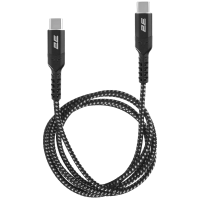 Кабель зарядки/синхронизации 1м 240Вт плетеный черный 2E Type-C USB-C > USB-C
