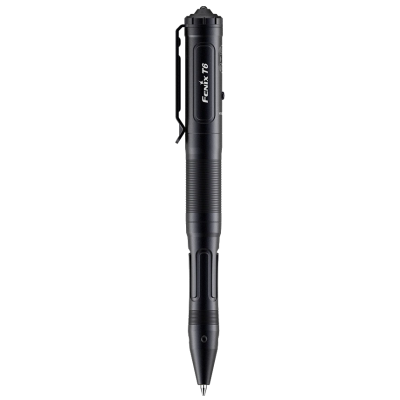 Тактическая ручка с фонариком черная Fenix T6
