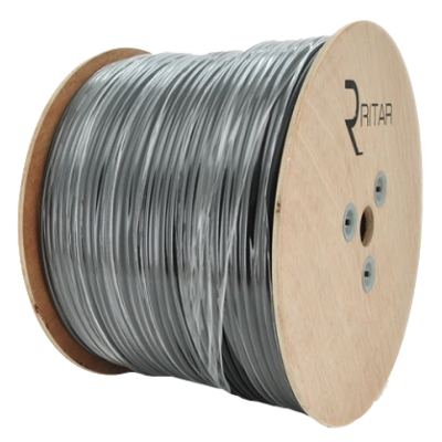Кабель коаксиальный с питанием 305 м RITAR B305-RG59CU + 2x0.5mm CU, 0,81 мм.CU, 64x0.12m CCA