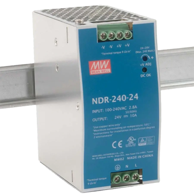 Блок питания Mean Well NDR-240-24 24В 10А на Din-рейке