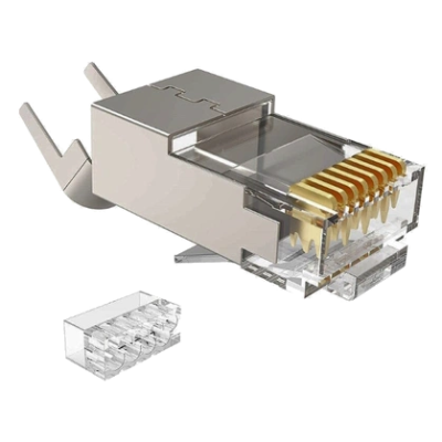 Коннектор со вставкой Kingda RJ45 STP кат. 6A/8, 50μ, 1.45 мм